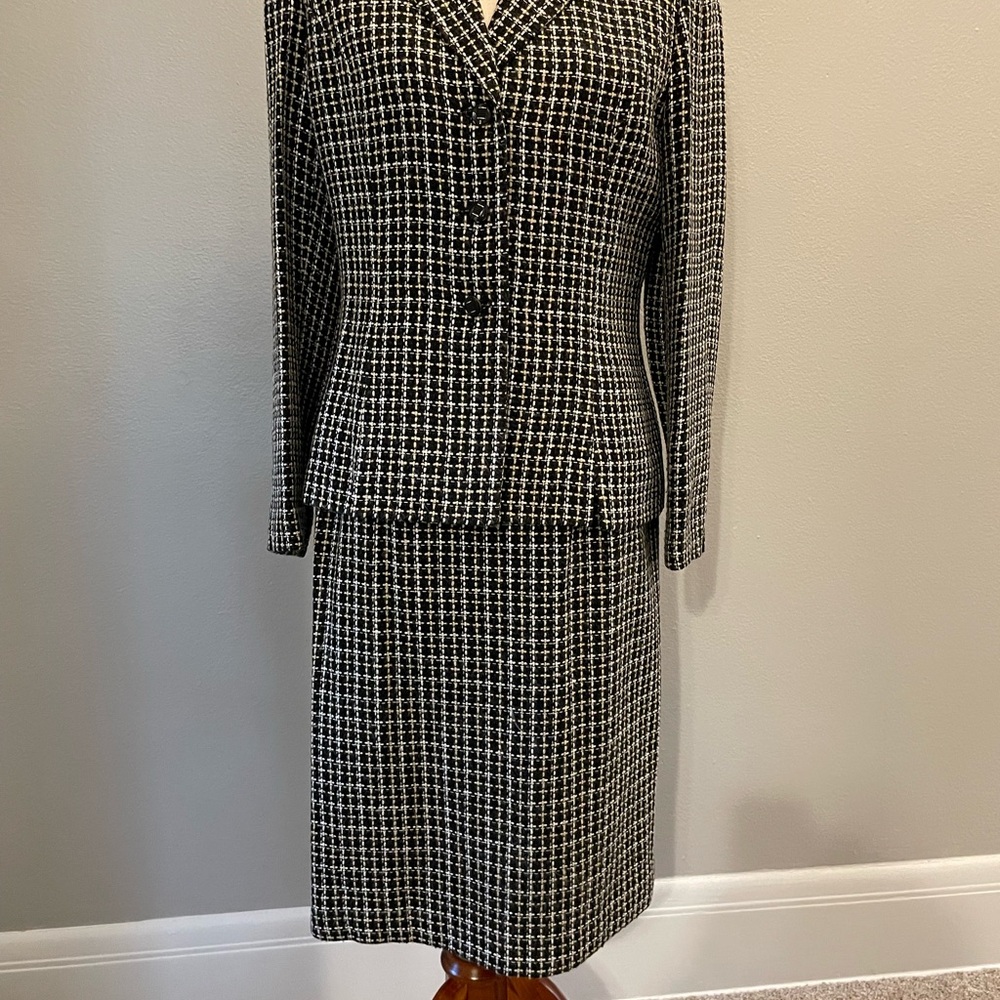 Kasper Black, White and Tan Suit